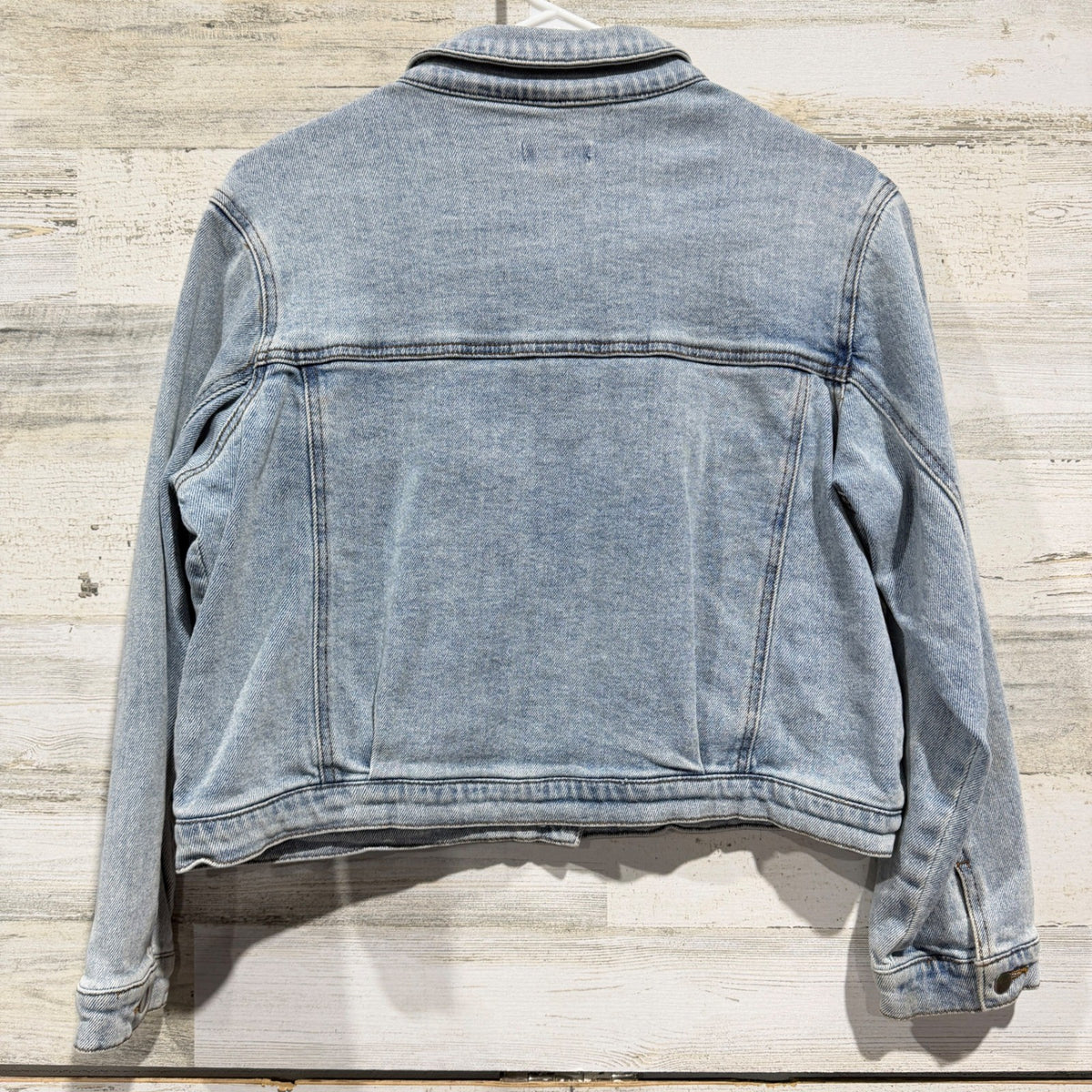 GB Girls Denim Jacket Kids XL Light Blue Button Up Trucker Classic *Flawed3