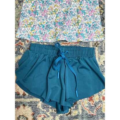 Uniqlo (110) Liberty London Top Girls XS Teal Shorts Outfit Fits Like 4/52
