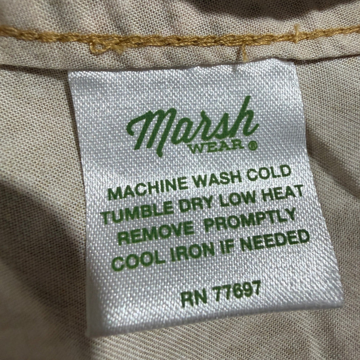 Marsh Wear MWW1021 Button Down Shirt Men XL Gold Lyocell Geometric Coastal EUC4