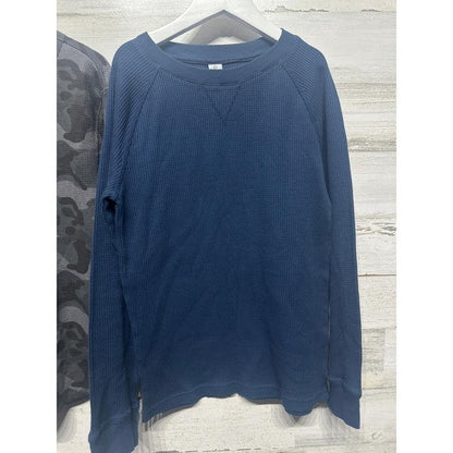 Thermal Shirts Class Club Old Navy Boys Large 10-12 Blue Camo Waffle Knit2