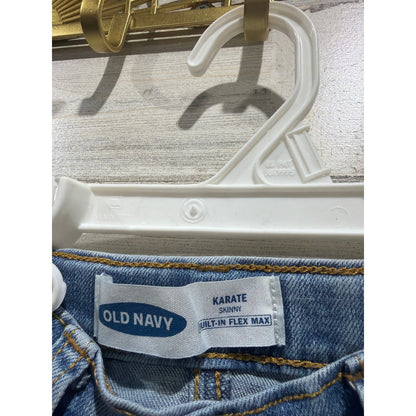 Kate Quinn Old Navy Outfit 5T Blue Tan Bamboo Distressed Skinny EUC5