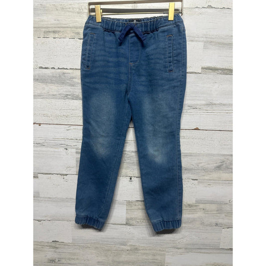 7 For All Mankind Denim Joggers Boys 7 Blue Elastic Waist Drawstring0