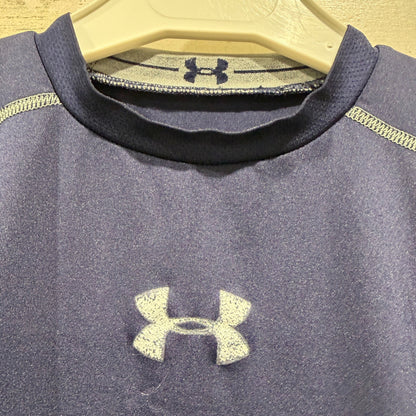 Under Armour Shirt Boys XS Blue HeatGear Compression Athletic *Flawed1
