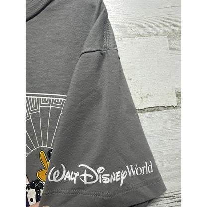 Disney Graphic T-Shirt Youth Medium Gray 100th Anniversary Mickey Goofy EUC2