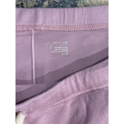 Aerie OFFLINE Skort Women XL Pink Drawstring Athletic Mini EUC1