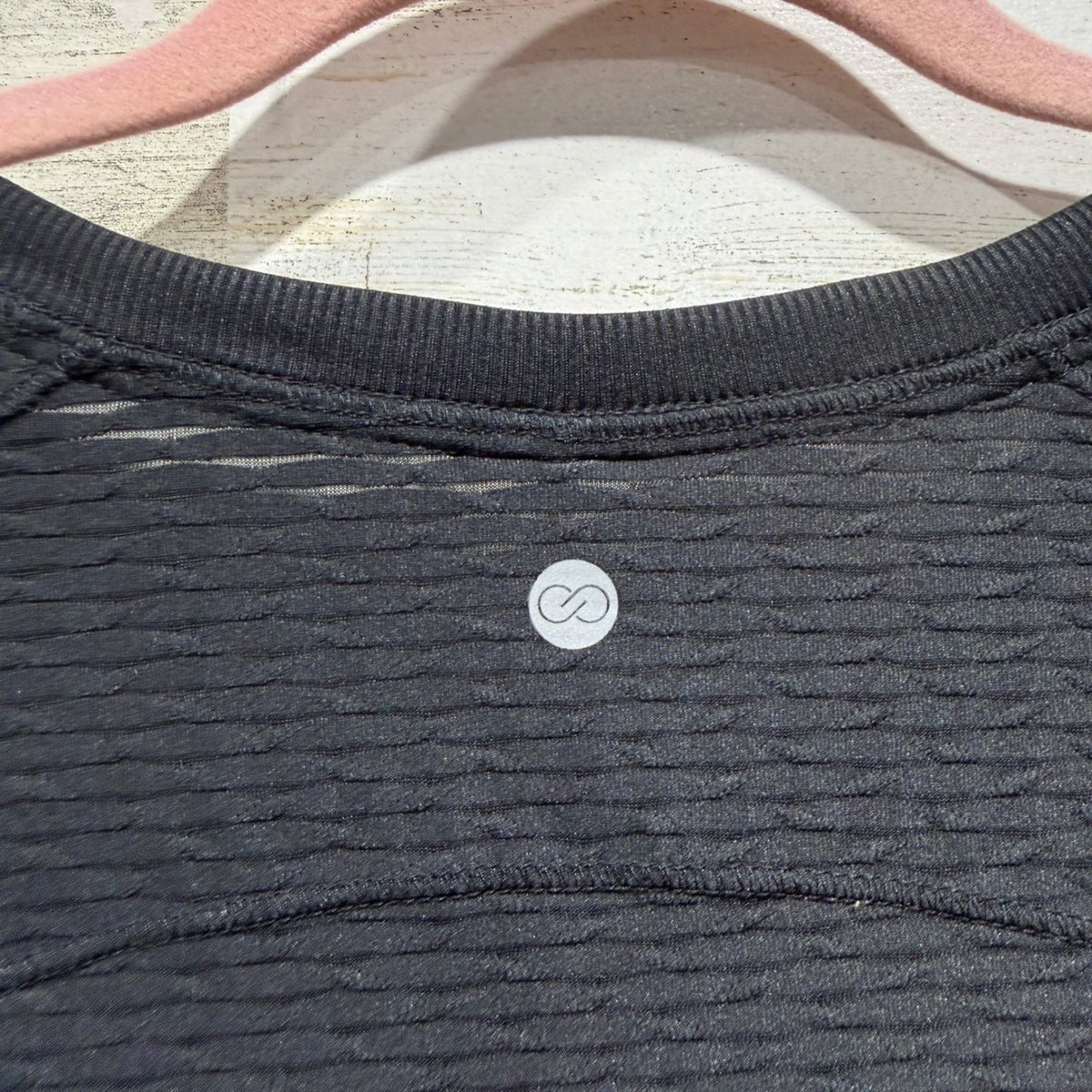 CALIA Renew Tee Women XL Pure Black Textured Wicking Activewear NWT6