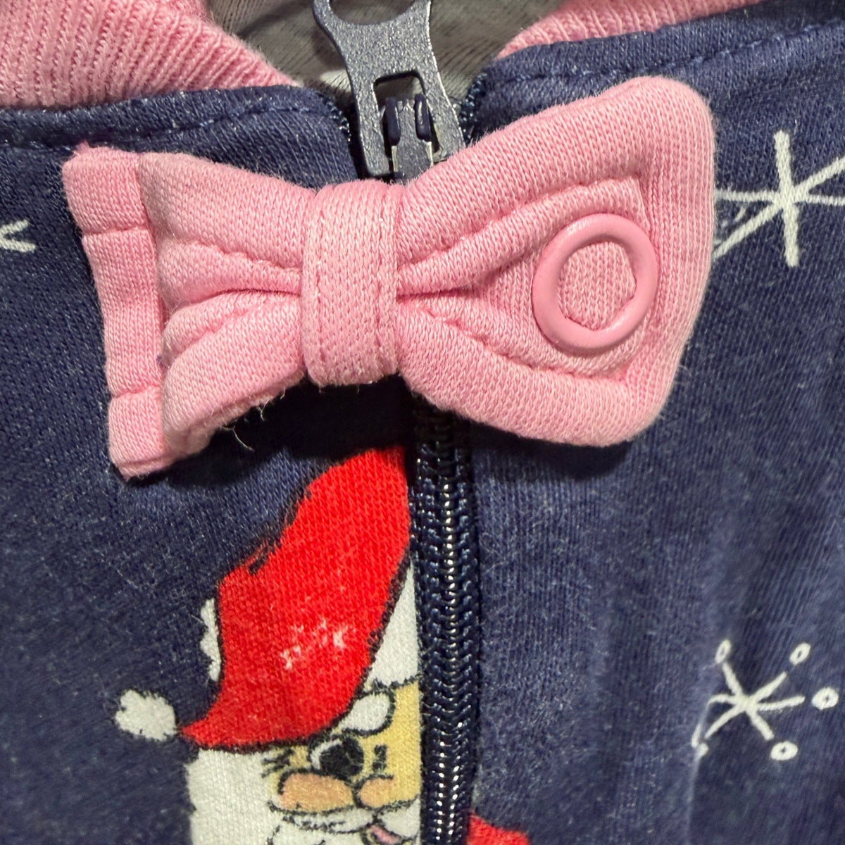 Beaufort Bonnet Company Santa Pajama Sleeper Girls 4T Navy Pima Cotton Flawed*5