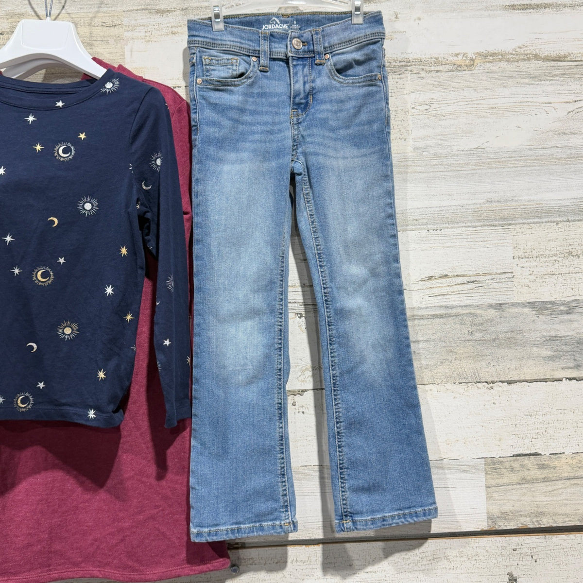 Disney Hocus Pocus Dress Old Navy Tee Set S 6/6X Burgundy Navy Cotton Blend8
