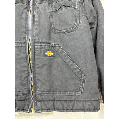 Dickies Chore Jacket Kids Fits Like 4t Black Sherpa Lined Hooded Canvas Workwear1