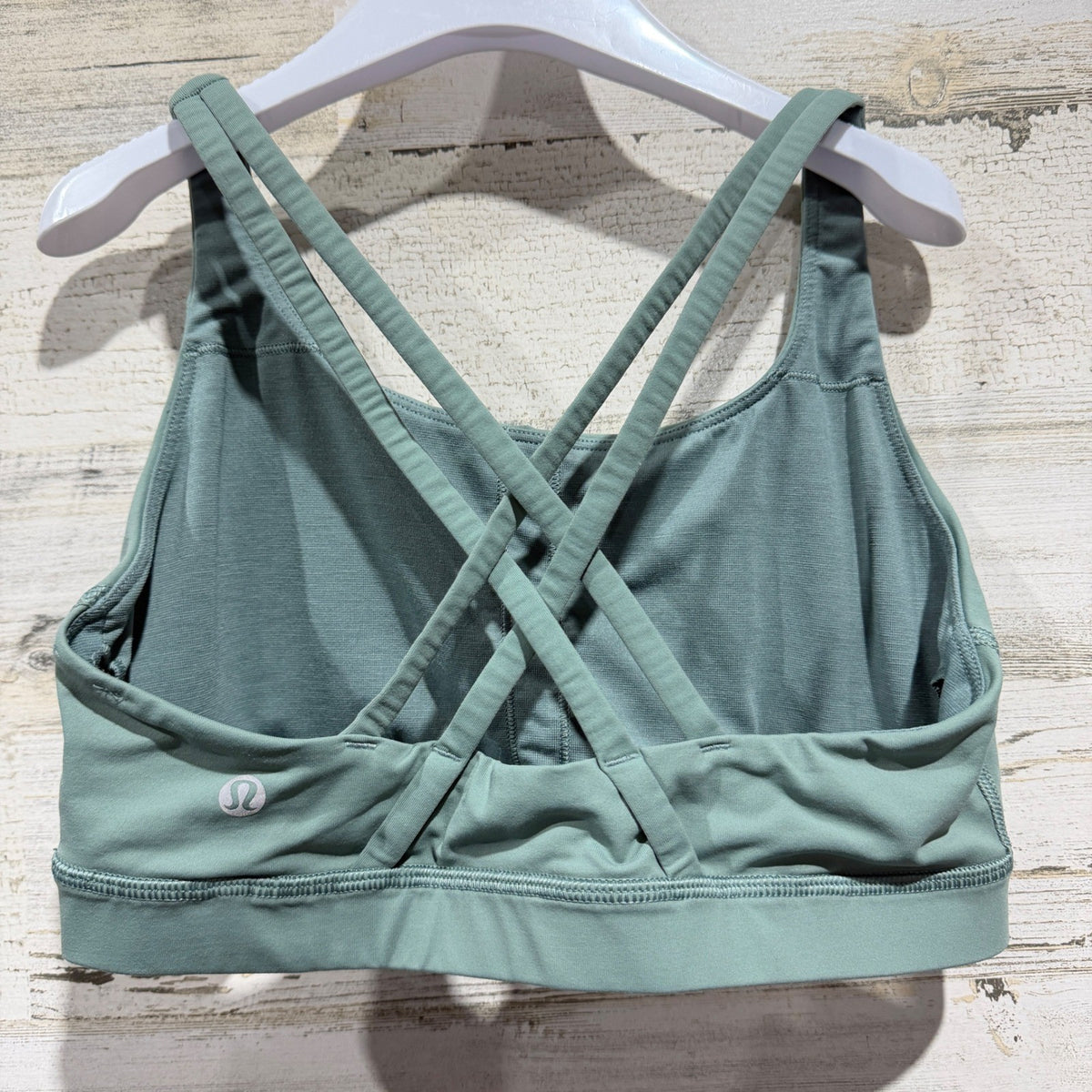 Lululemon Energy Bra Women 8 Tidewater Teal Strappy Activewear EUC1