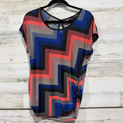 Tutta Bella Chevron Maternity Top Women Large Multi Color Rayon Spandex Mod0