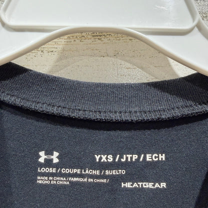Under Armour T-Shirt Boys YXS Black Baseball Home Plate HeatGear Sport2