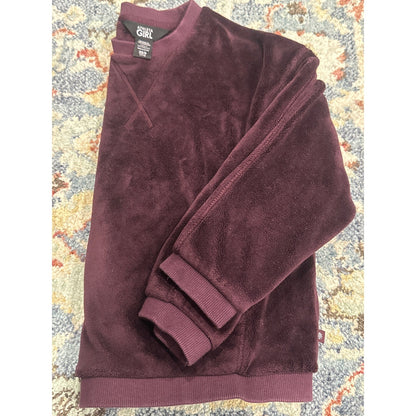 Athleta Girl Coaster Luxe Sweatshirt Girls XS 6 Dark Plum Fuzzy Fleece2