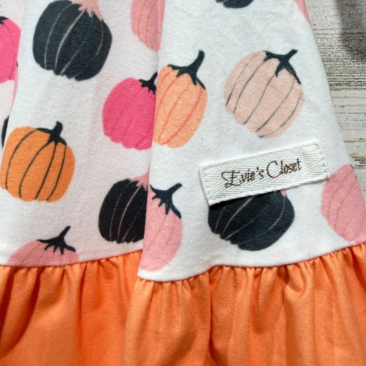 Evie's Closet Reversible Dress Girls 12M Orange Pumpkin Autumn Fall Core NWT1