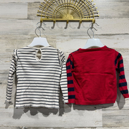 Koala Kids H&M Gap 3pc Outfit Set Girls 18M Red Blue Heart Flawed*10