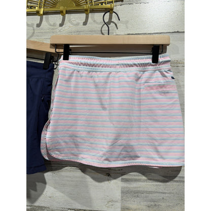 Vineyard Vines All In Motion Skort Lot Girls 10-12 Pink Navy Striped Sporty GUC*2