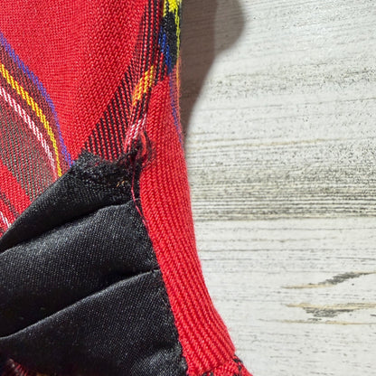 Trish Scully Plaid Dress Girls 8 Red Tartan Holiday Christmas Classic *Flawed2