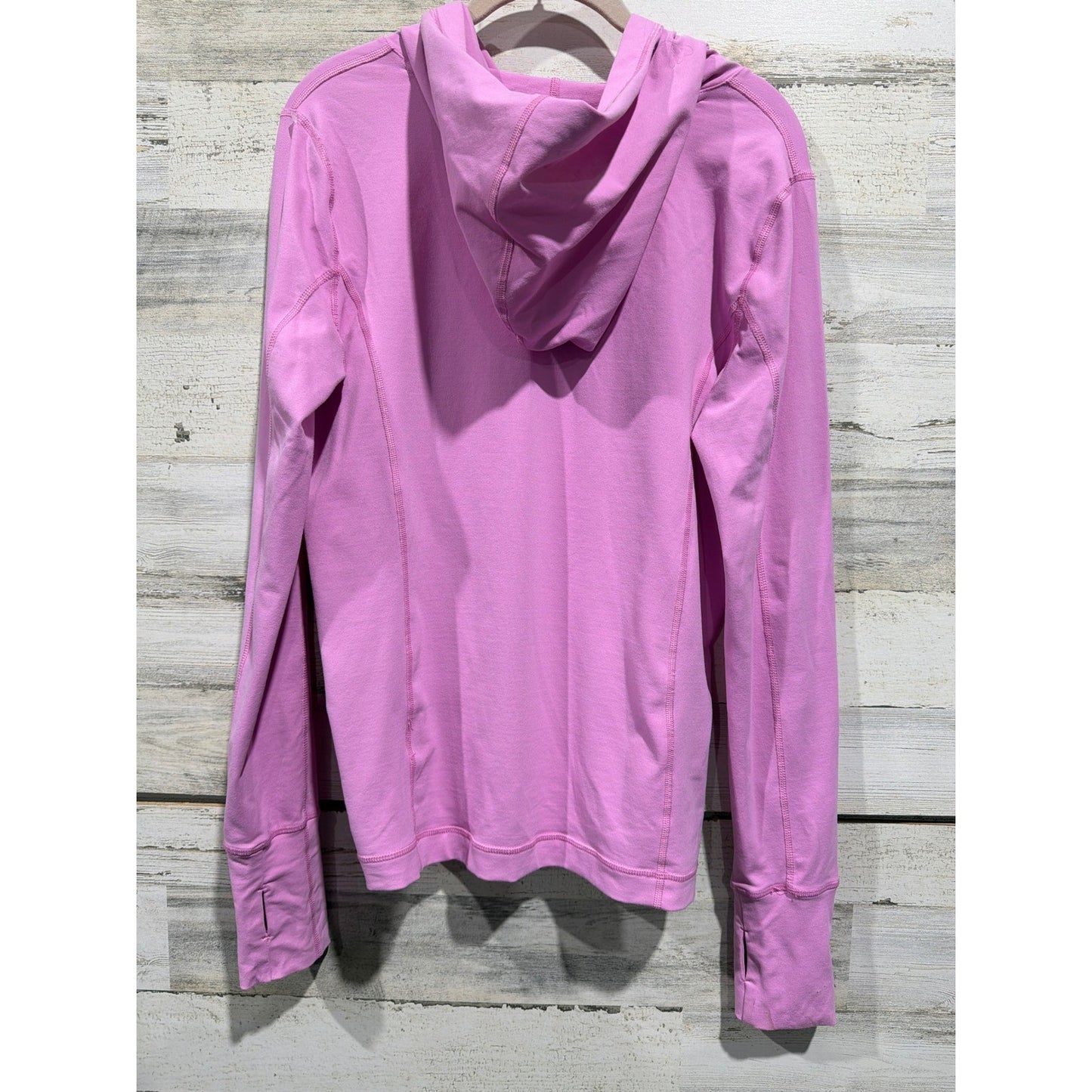 J. Crew Hoodie Women Large Pink Thumbhole Active Pullover EUC2