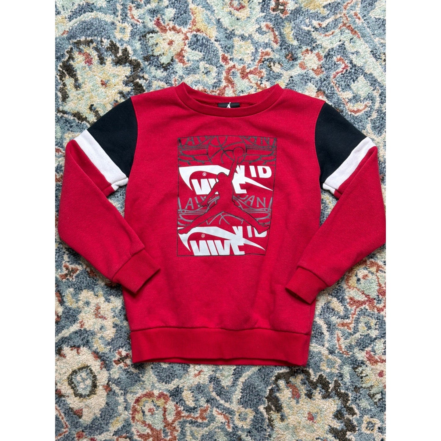 Jordan Sweatshirt Boys 4T Red Black White Jumpman Graphic EUC0