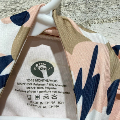 Stonz Sun Suit Baby 12-18m Pink Camo UPF 50 Rash Guard One Piece NWT3