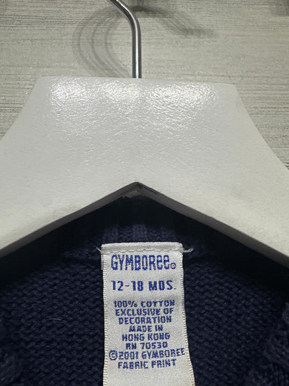 Vintage Gymboree Striped Sweater Boys 12-18 Months Navy Blue Nautical Knit EUC1