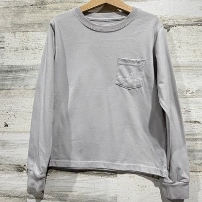 Properly Tied Long Sleeve Shirt Boys 6 Gray Football Pocket Tee Preppy *Flawed0