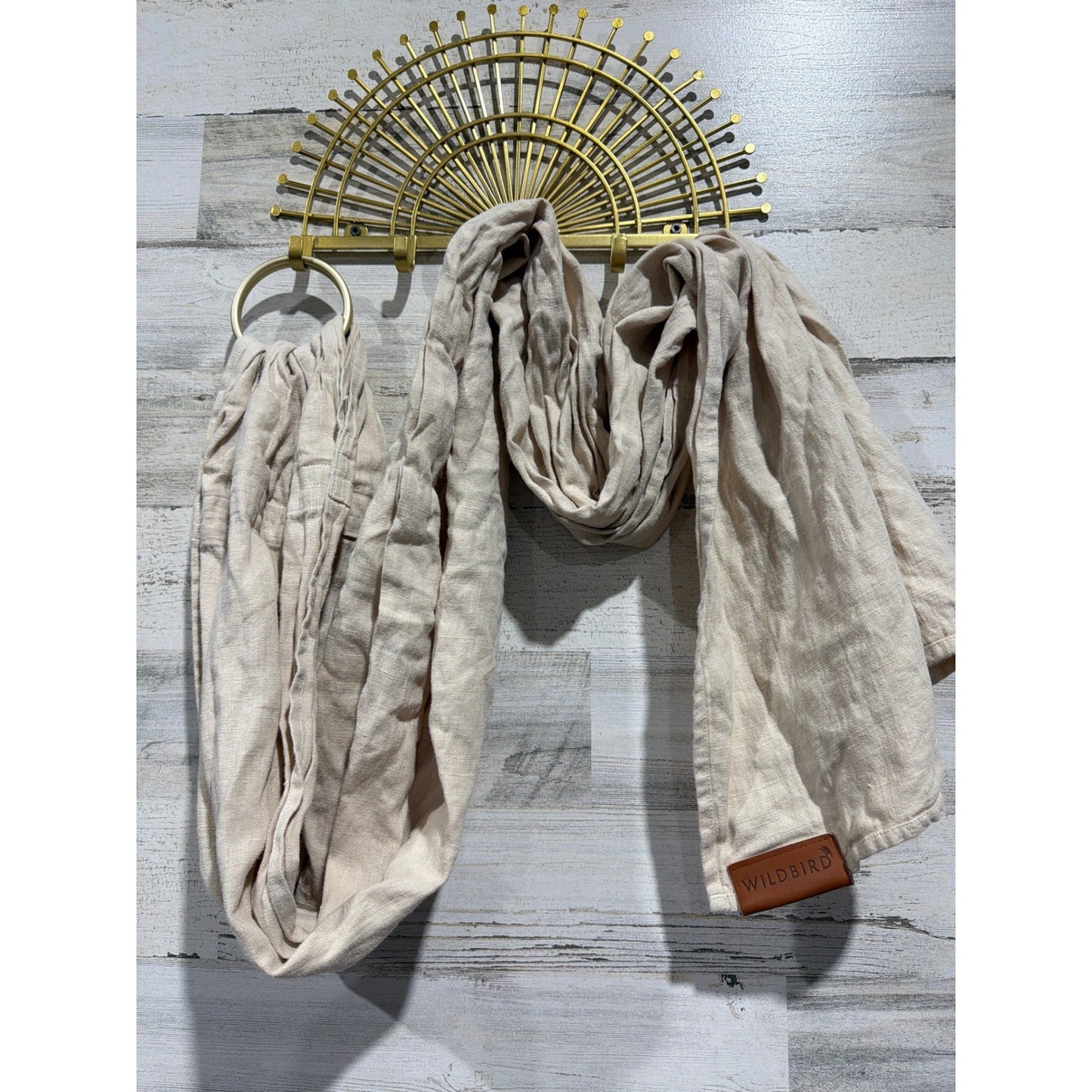 WildBird Ring Sling Baby Carrier Baby Beige Linen Boho Minimalist EUC0