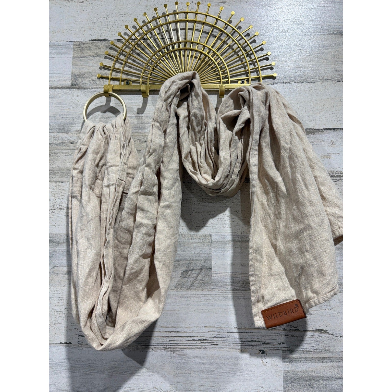 WildBird Ring Sling Baby Carrier Baby Beige Linen Boho Minimalist EUC0