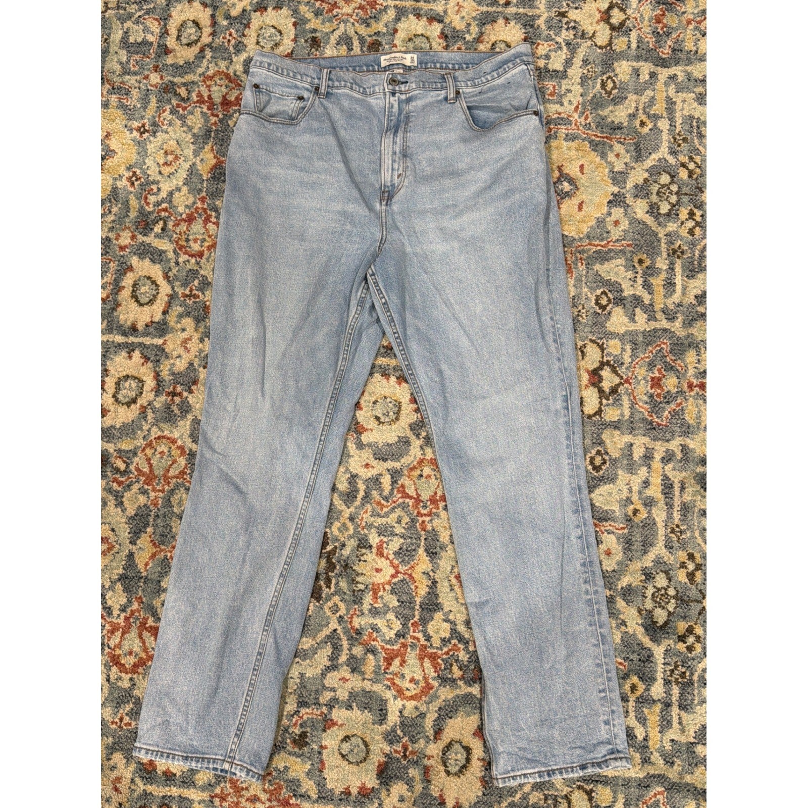 Abercrombie & Fitch 90s Slim Straight Jeans Women 18R Light Blue Curve Love EUC1