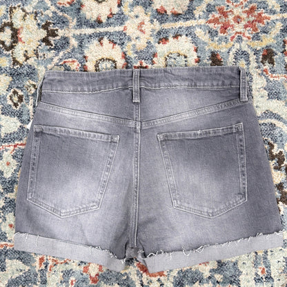 Old Navy O.G. Short Women 8 Grey Distressed High Rise Denim Grunge NWT4
