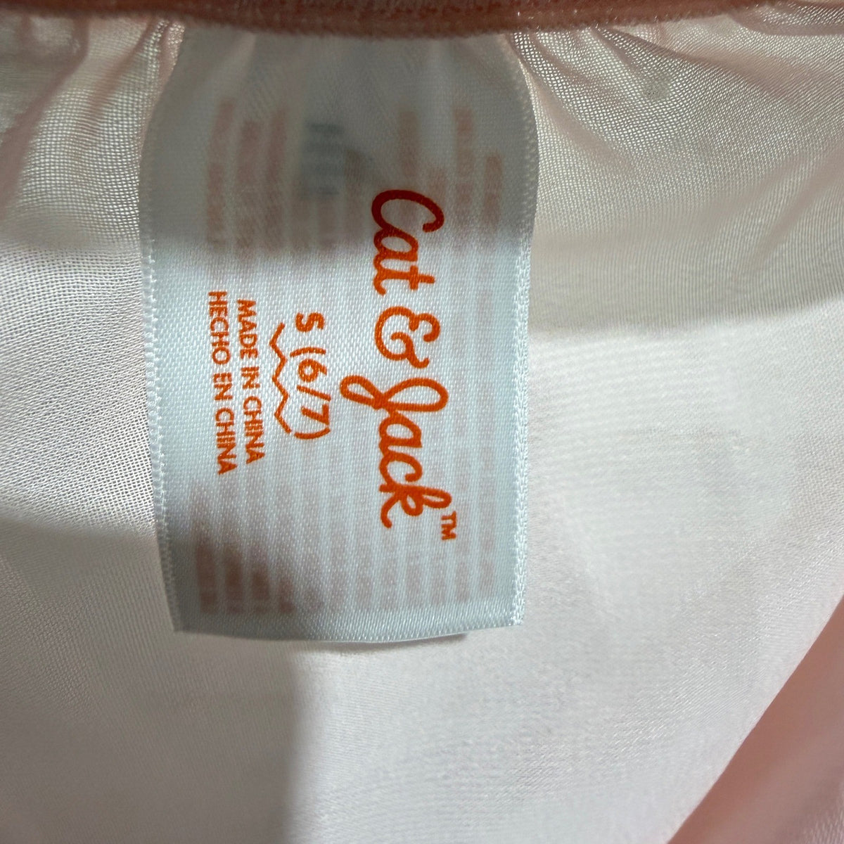 Cat & Jack Ballet Skirt Girls S 6/7 Pink Mesh Bow Detail Balletcore NWT4
