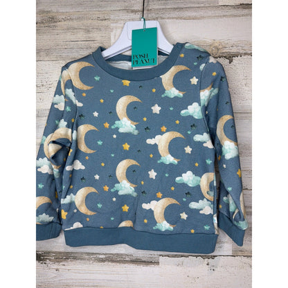 Posh Peanut Sweatshirt Kids 4T Blue Moon Star Celestial Bamboo Core NWT0