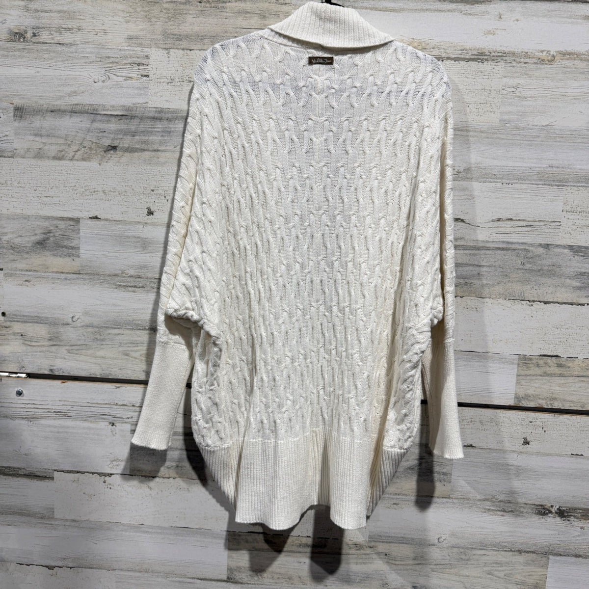 Matilda Jane Cable Knit Cardigan Women S/M Cream Cotton Blend Flawed*3