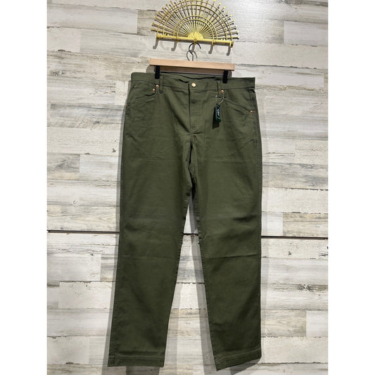 L.L. Bean Canvas Pants Mens 40x34 Green 5-Pocket Gorpcore NWT *Flawed*0