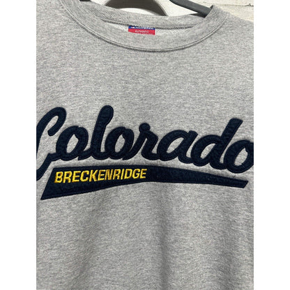 Champion Sweatshirt Women Medium Gray Colorado Breckenridge Spellout1