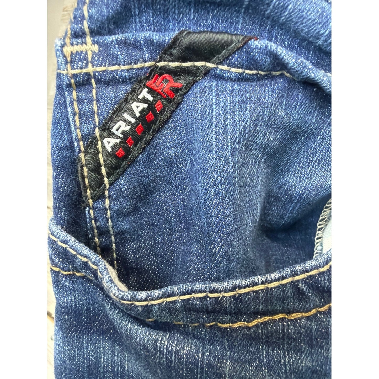 Ariat FR Jeans Men 38x30 Blue M5 Straight Leg Workwear EUC3