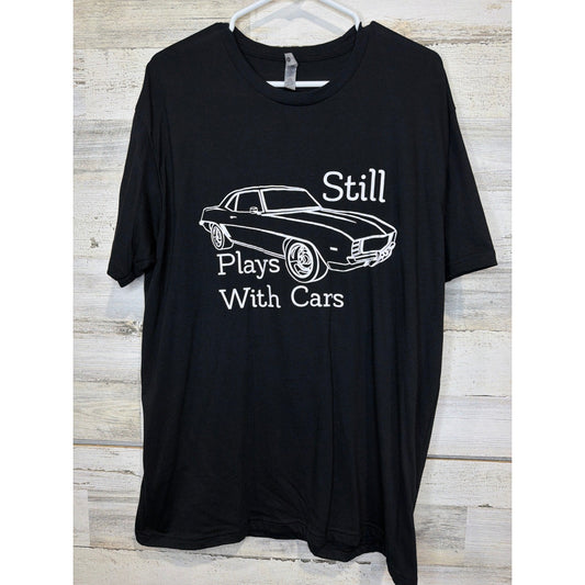 Next Level Graphic T-Shirt Men XL Black Still Plays With Cars Gearhead EUC0