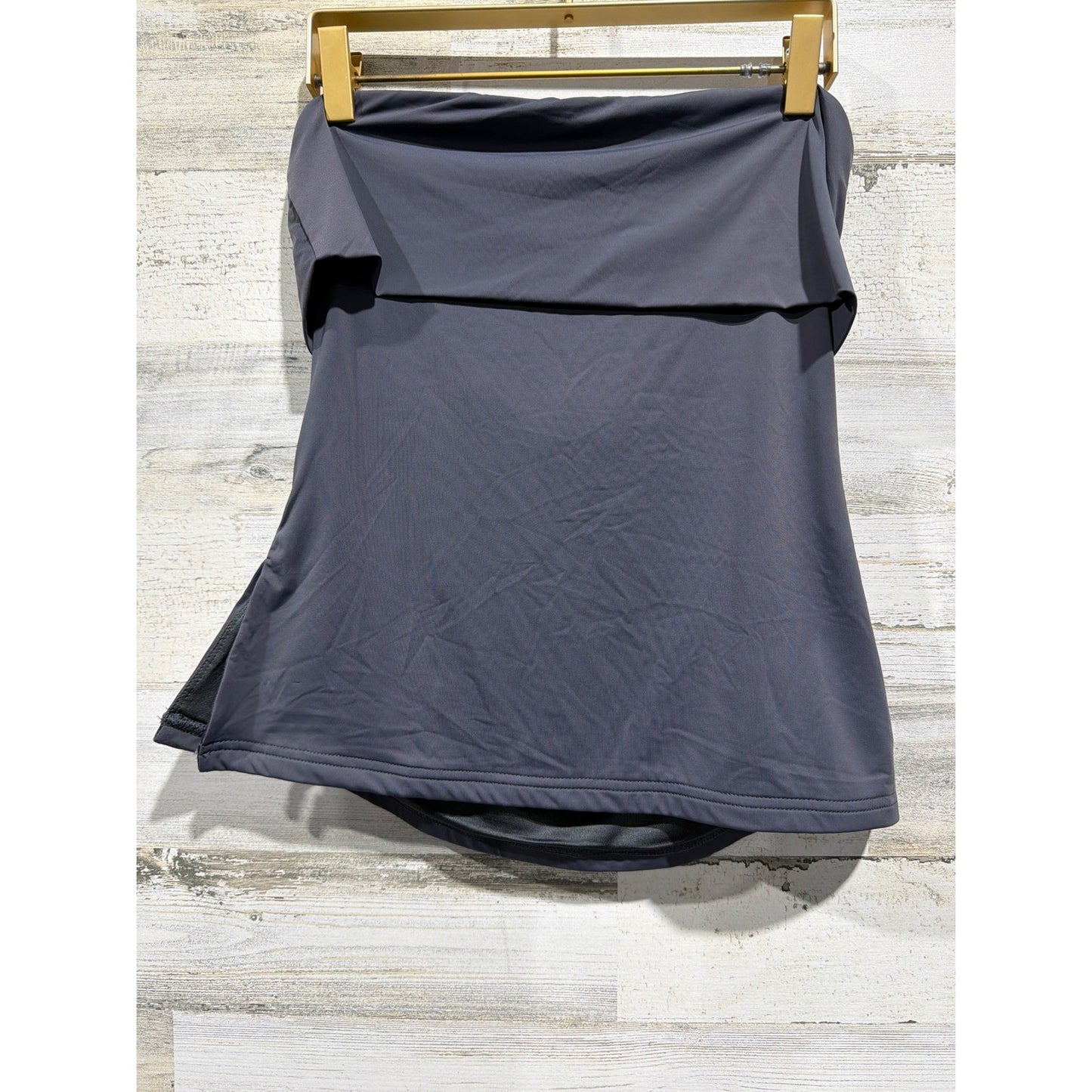 Princess Polly Tube Top Women Size 8 Gray Strapless Fold Over Minimalist EUC0