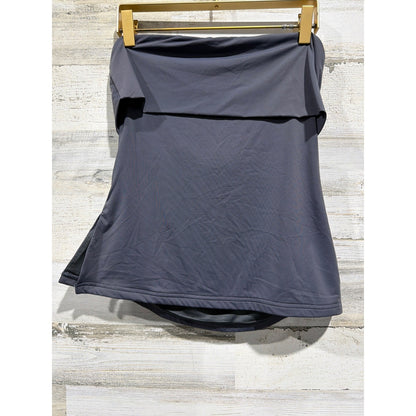 Princess Polly Tube Top Women Size 8 Gray Strapless Fold Over Minimalist EUC0