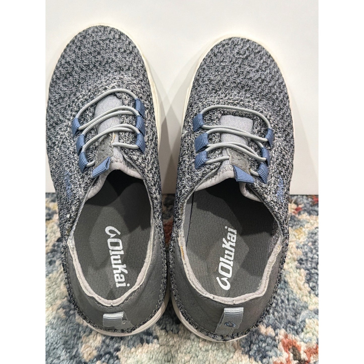 Olukai Nohea Moku Boys Size 13 Gray Mesh Slip On Sneakers EUC4