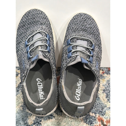 Olukai Nohea Moku Boys Size 13 Gray Mesh Slip On Sneakers EUC4