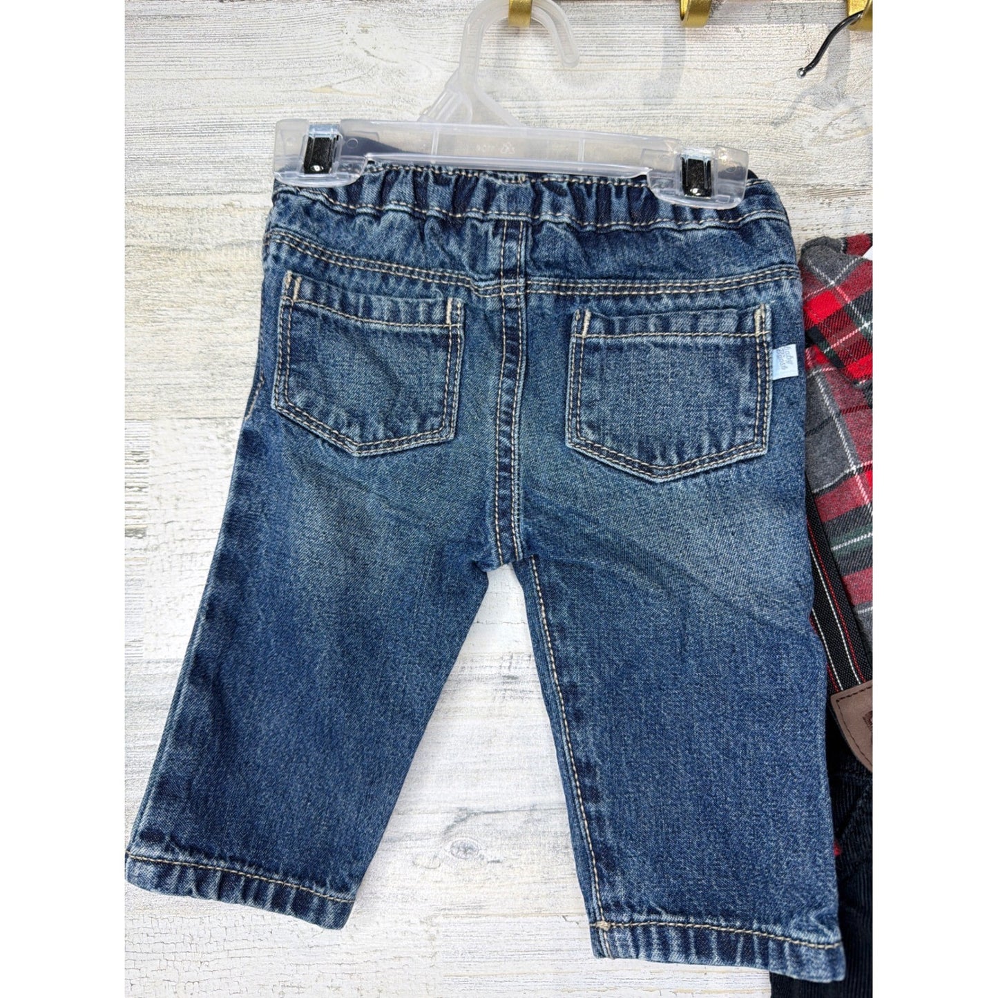 Carter's OshKosh Baby Boys 3M Plaid Fleece Denim Bundle CabinCore Warm3