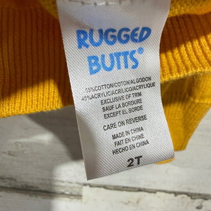 RuggedButts Golden Yellow Quarter-Zip Sweater Boys 2T Yellow Cotton Blend NWT4