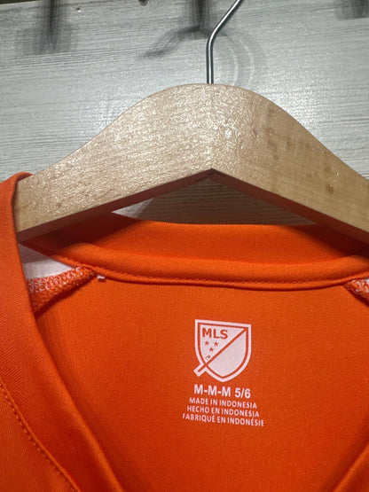 MLS Houston Dynamo FC Soccer Jersey Kids Size 5/6 Orange White Sporty NWT1