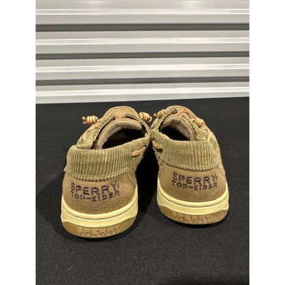 Sperry Boat Shoes Womens 9 Tan Canvas Corduroy Quilted Loafers2