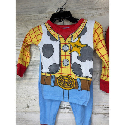 Disney Pixar Pajama Bundle Boys 12M Red Yellow Toy Story Cars Woody Lightning1