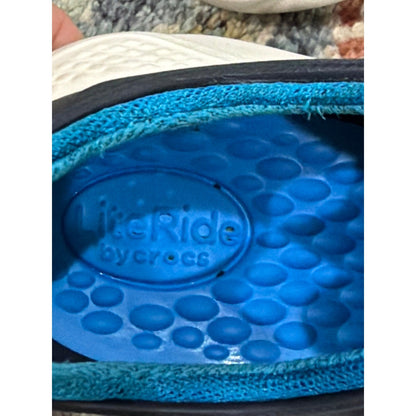 Crocs LiteRide Pacer Sneaker Boys J1 Navy Blue Perforated Sporty7