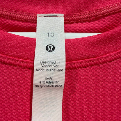 Lululemon Swiftly Relaxed Top Women 10 Pink Lychee Short Sleeve Run EUC1