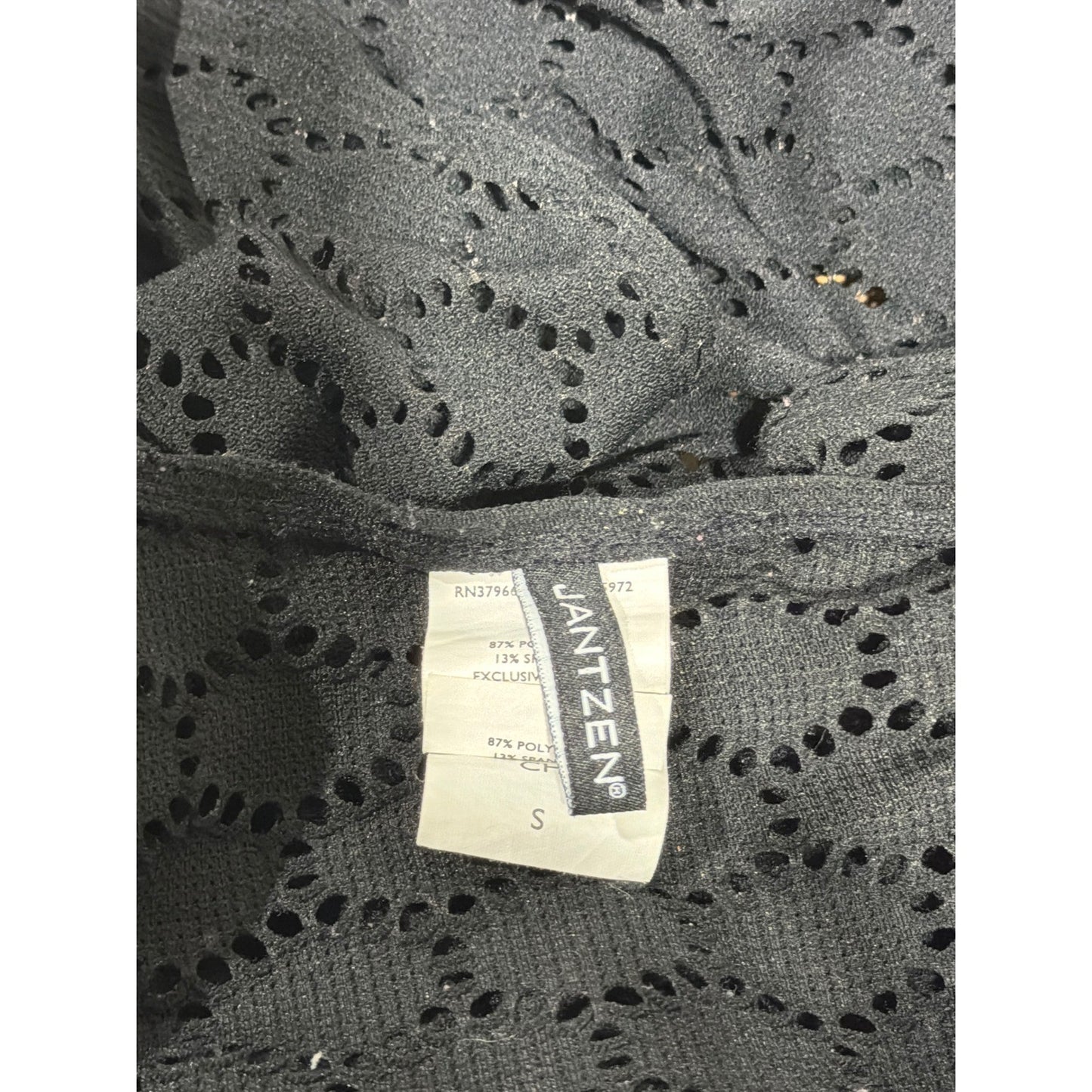 Jantzen Swim Cover-Up Women Small Black Crochet Eyelet Boho Whimsygoth4