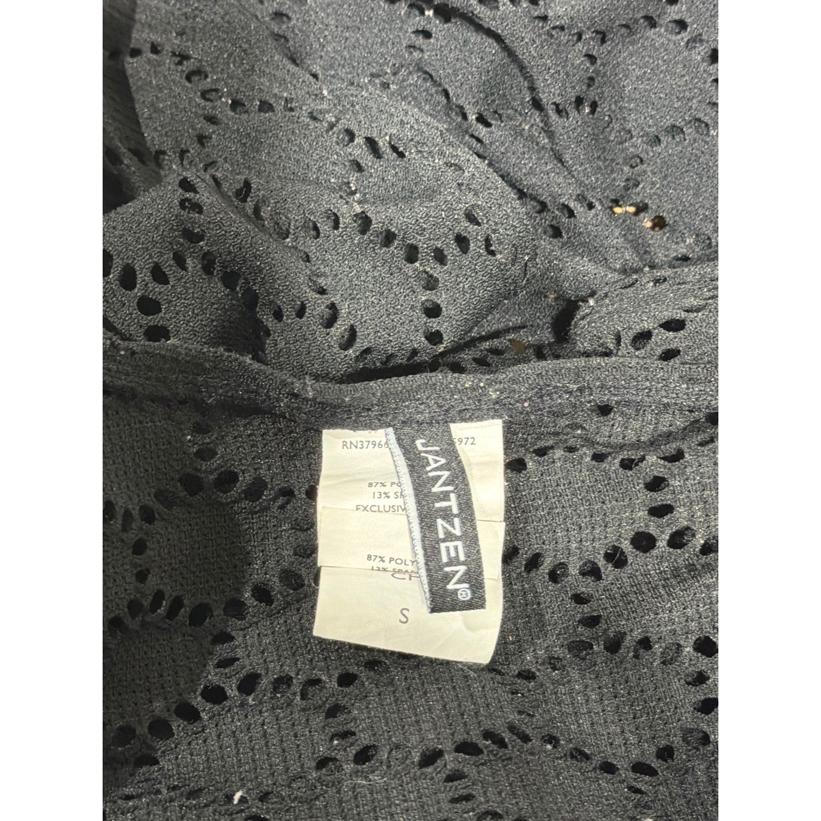 Jantzen Swim Cover-Up Women Small Black Crochet Eyelet Boho Whimsygoth4